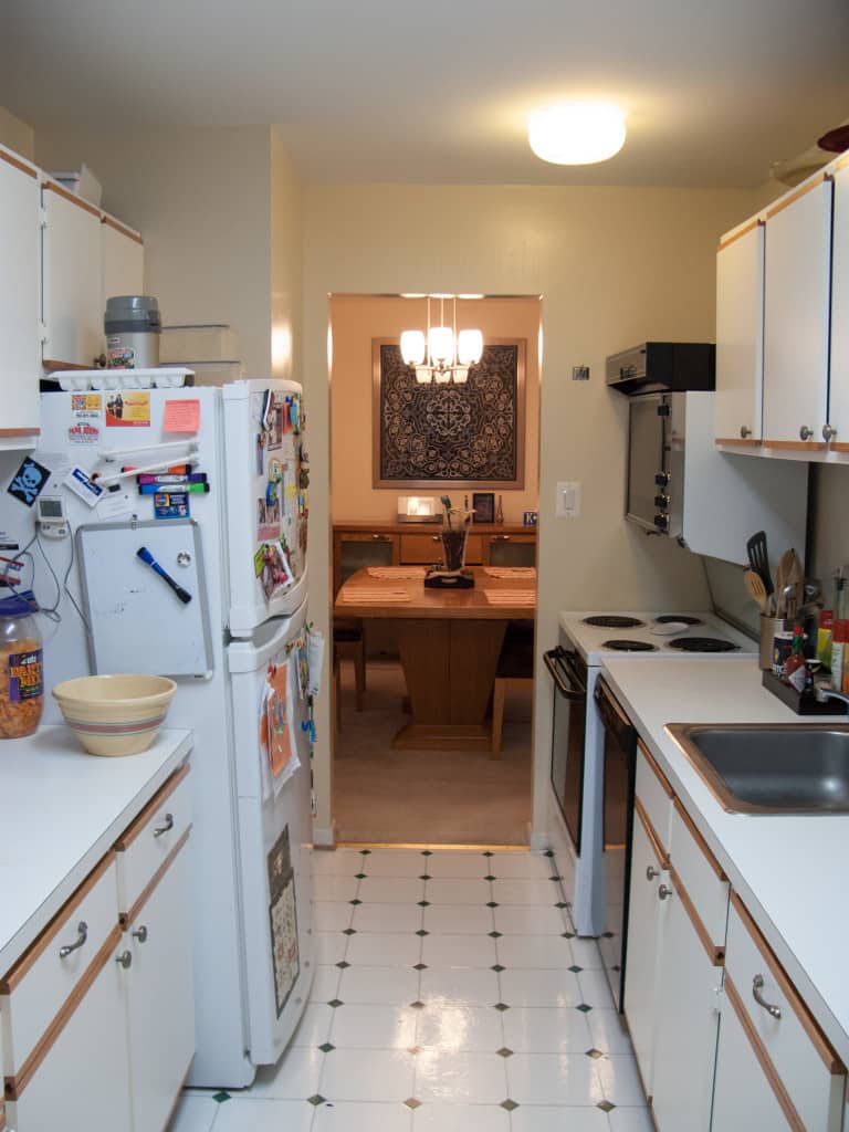 View of the kitchen before