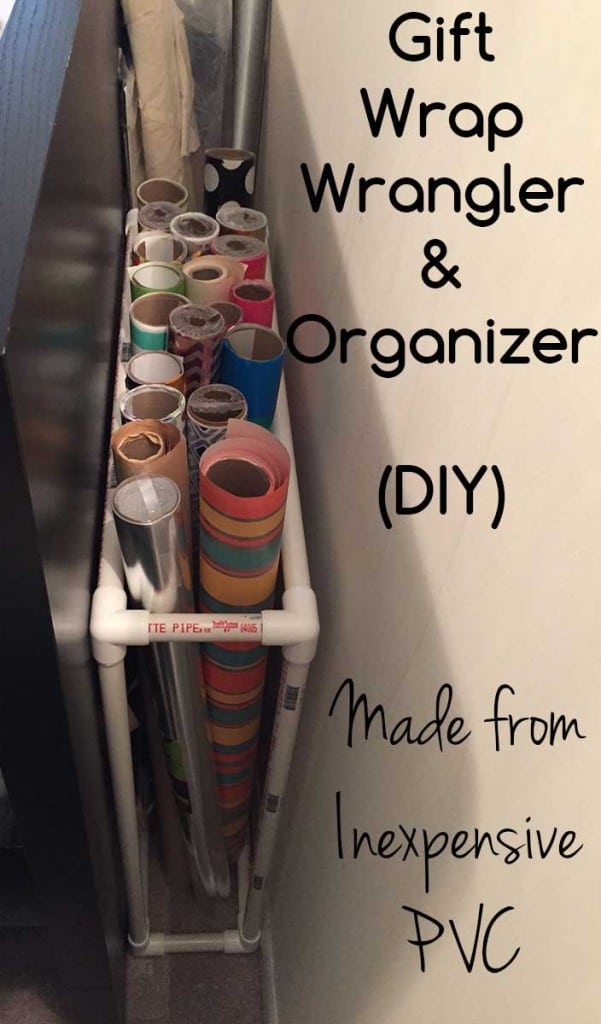 Gift Wrap Organizer and Wrangler! DIY Project Made from PVC. Organize your wrapping paper! | SuperNoVAwife