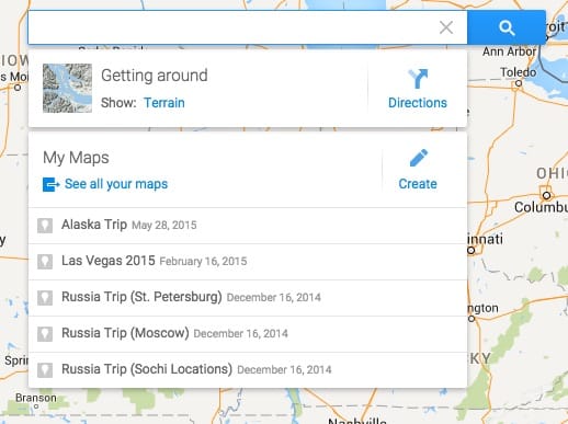 My google maps and creating a custom google map for a daily travel itinerary