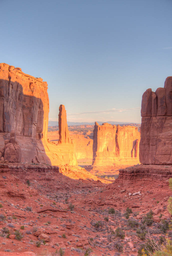 Park Avenue trail and hike at Arches National Park - HDR photo