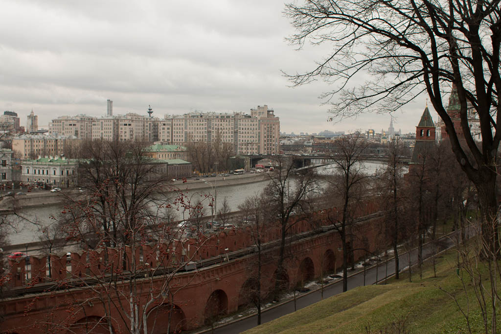 Kremlin walls and River in Moscow