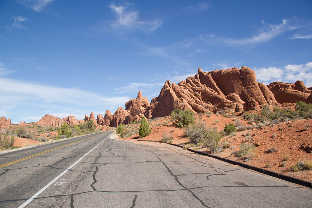 View outside Fiery Furnace at Arches National Park