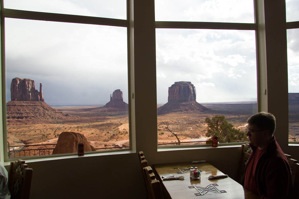 View from restaurant at Monument Valley The View Hotel