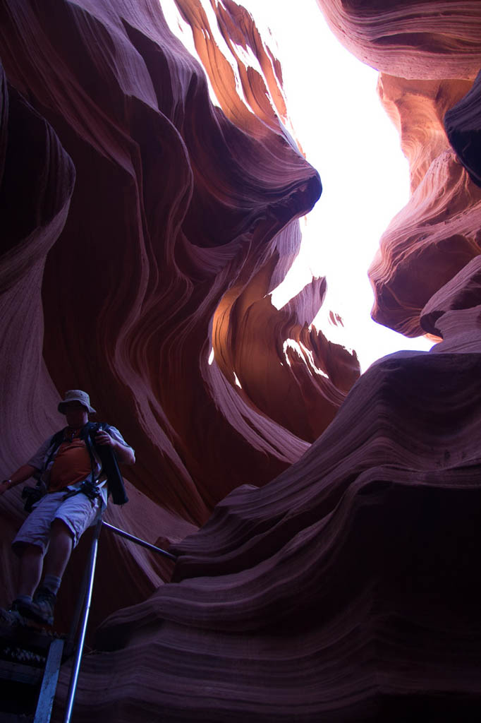 Metal stairs in Lower Antelope Canyon