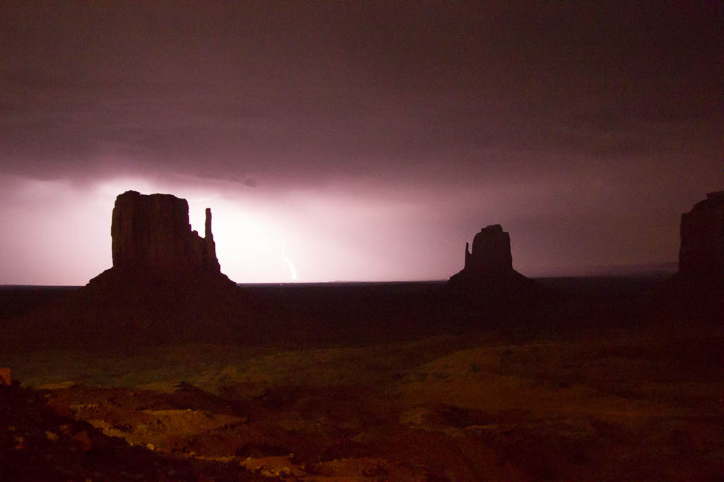Storms and Lightning in Monument Valley, Utah