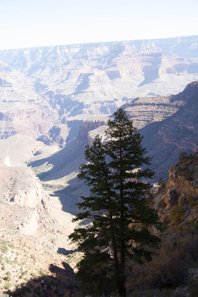 Hiking down the Bright Angel Trail at the Grand Canyon
