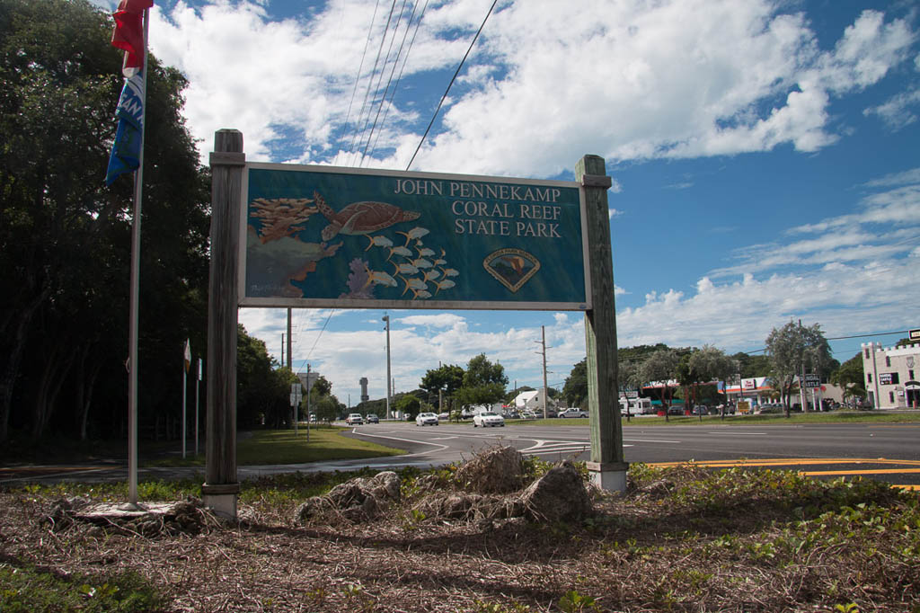 Sign at entrance to John Pennekamp Coral Reef State Park