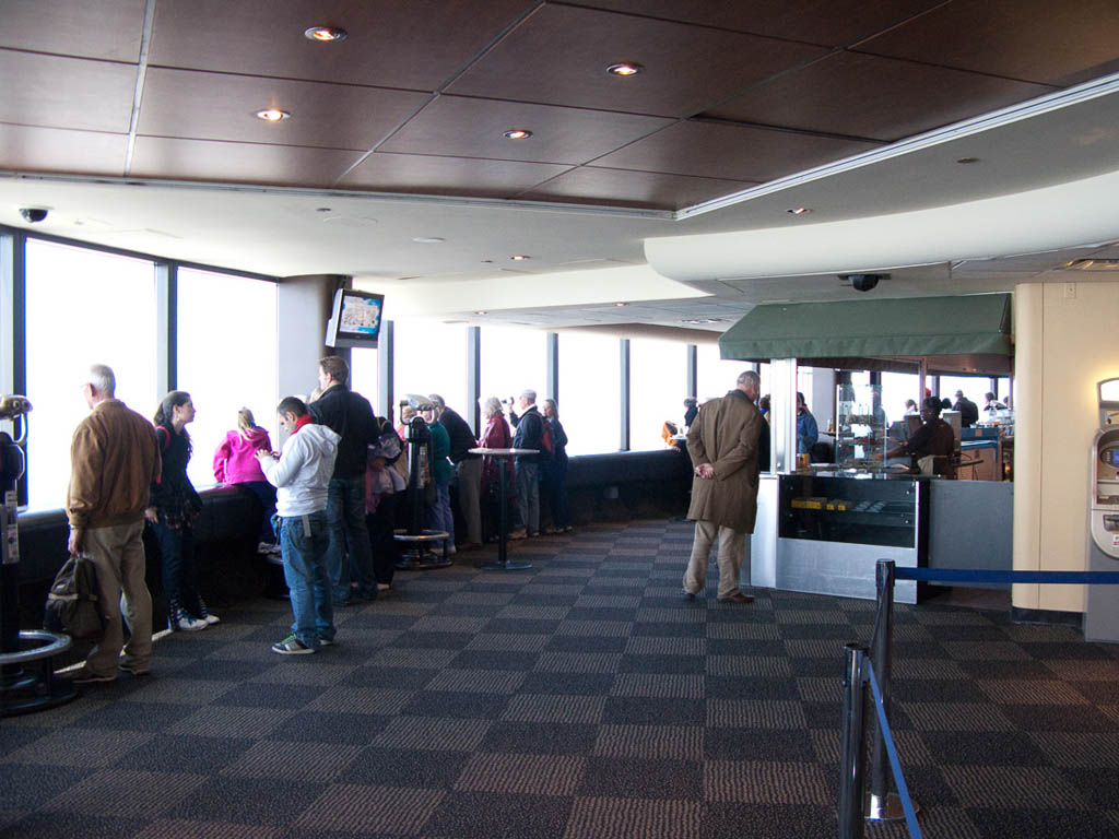 Inside the observation deck at the CN Tower