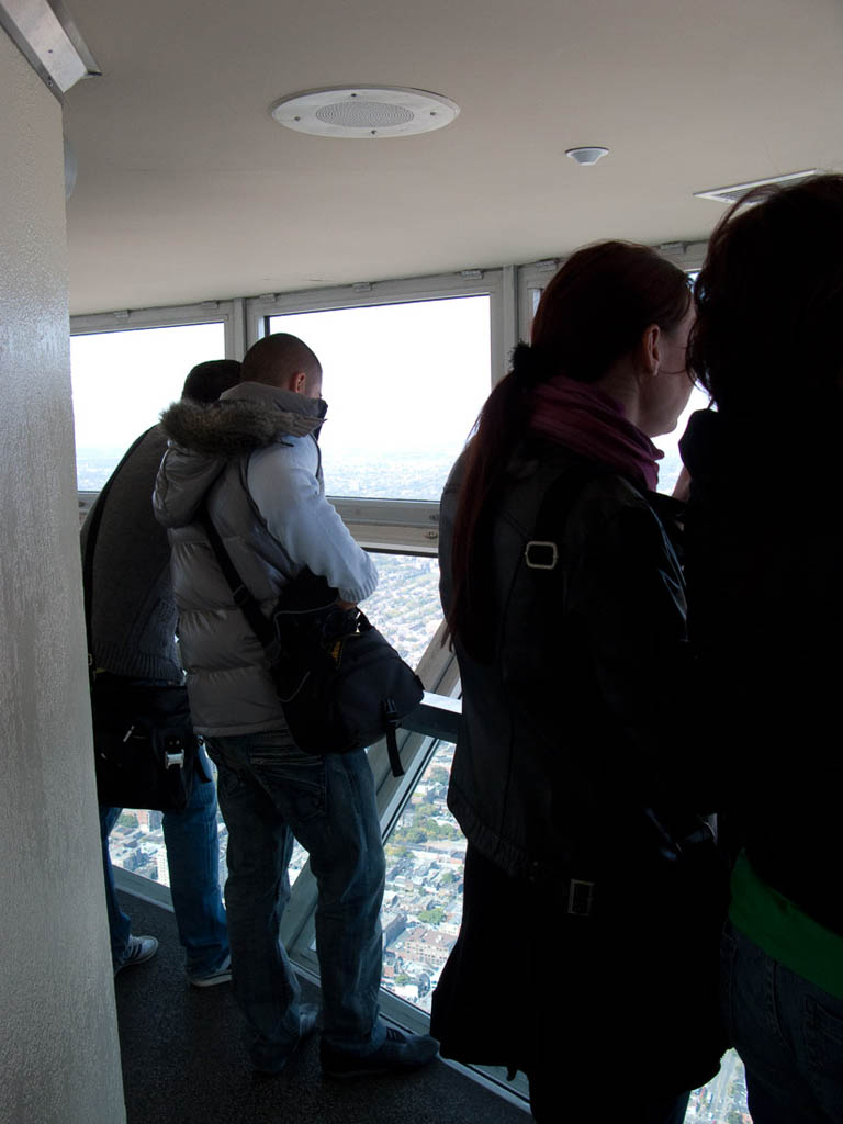 People taking photographs in the skypod