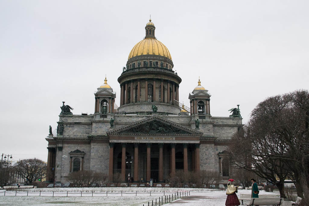 Outside of St. Nicholas Cathedral in St. Petersburg