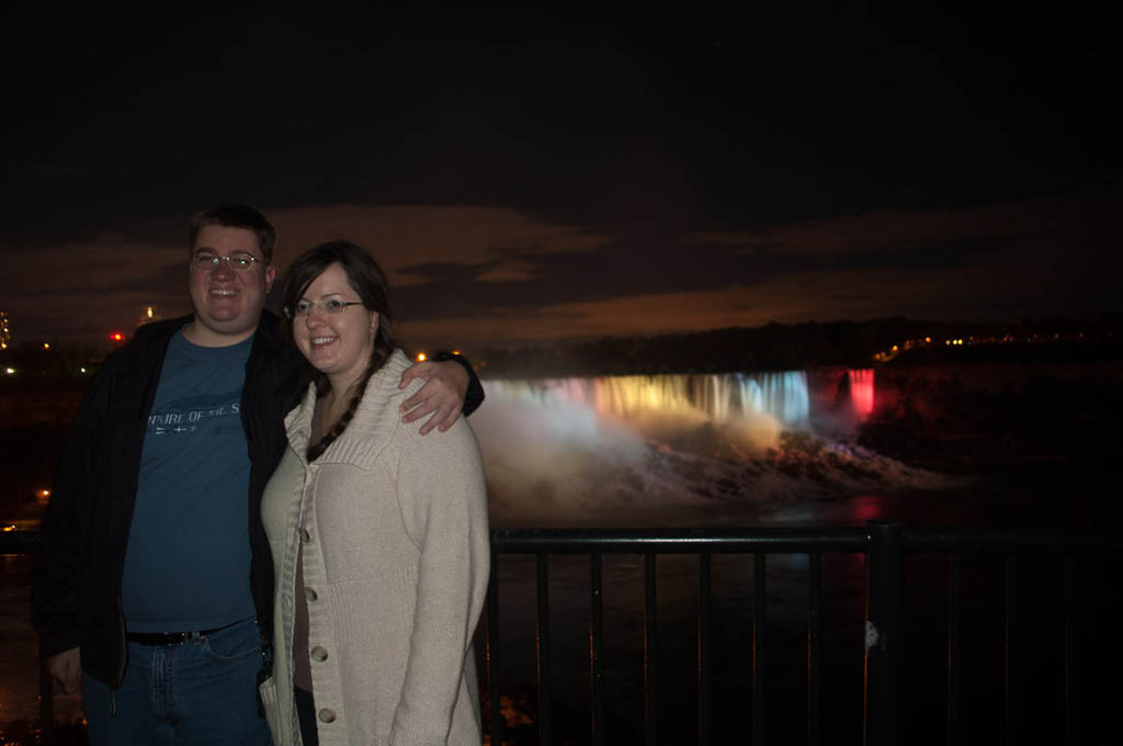 Ken and I at Niagara Falls at Night