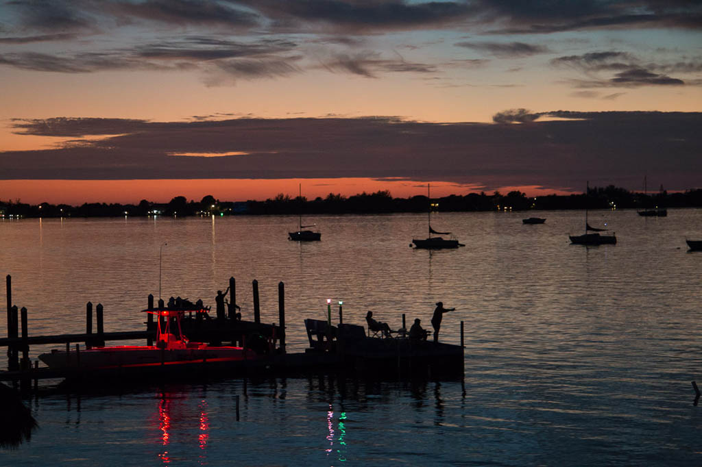 Sunset view from Bayside Grille in Key Largo