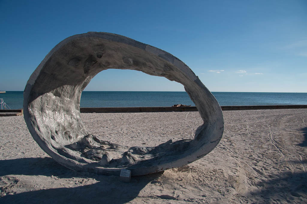Sculpture on beach in Key West