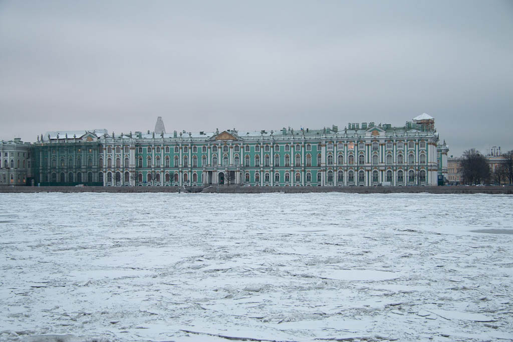 Hermitage museum in St. Petersburg, as seen from across the Neva River