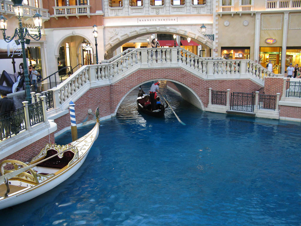 Gondola rides at Venetian hotel in Las Vegas