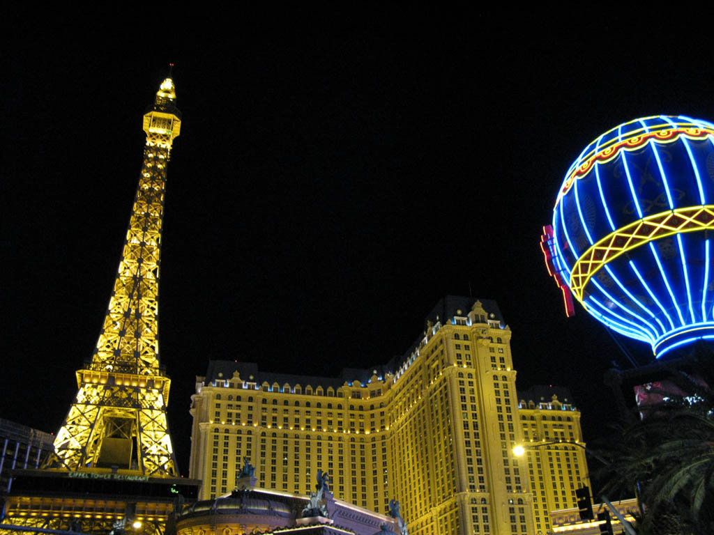 View from outside the Paris hotel in Las Vegas