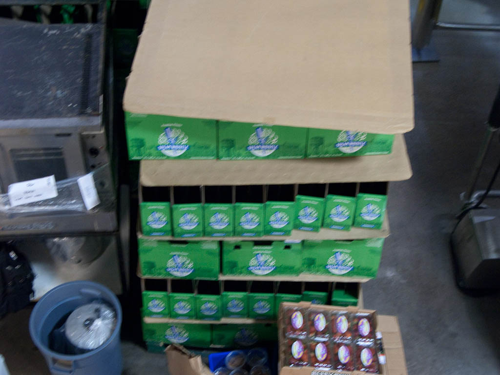 Boxes of Steam Whistle Beer