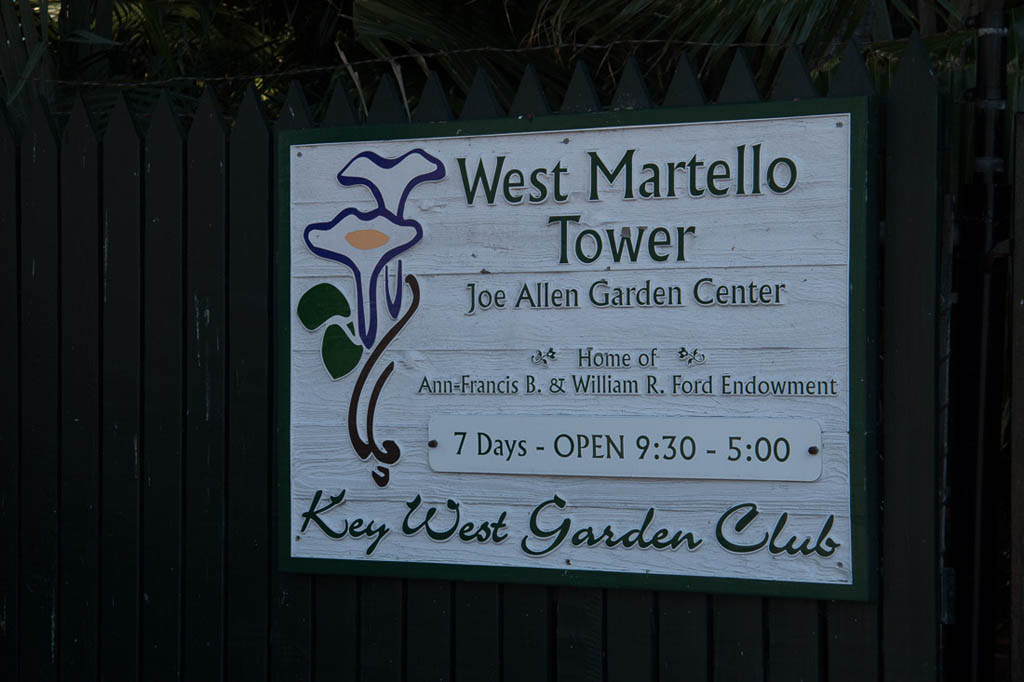 Entrance sign for West Martello Tower