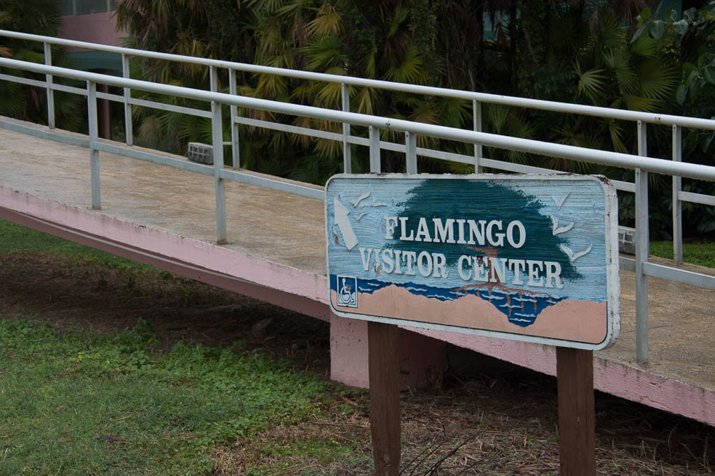 Sign for Flamingo Visitor Center at Everglades National Park