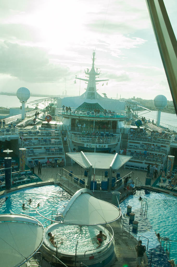Pools during the day on the cruise ship