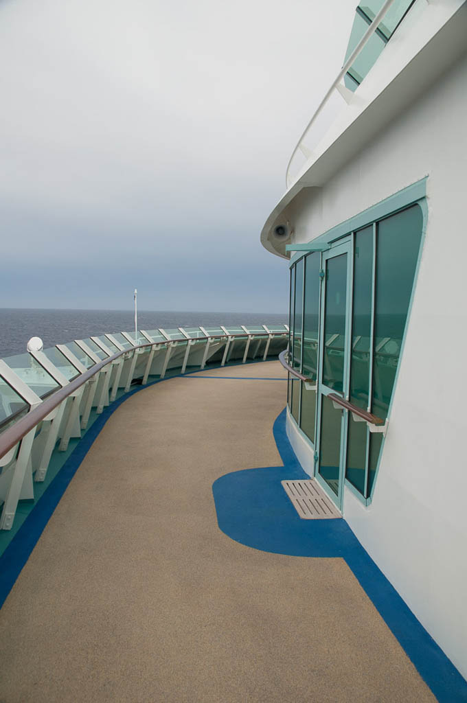 Running and walking track on cruise ship