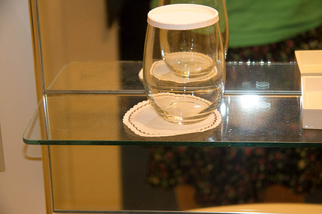 Cups above sink