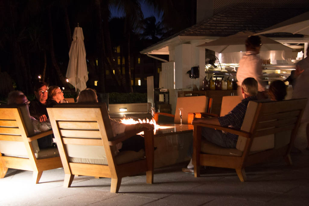 Sitting around the firepit at night at Casa Marina Key West