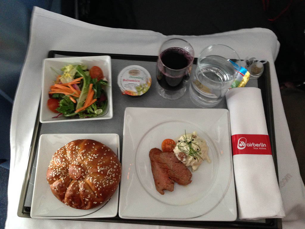 Meal service on Air Berlin Business Class - appetizer