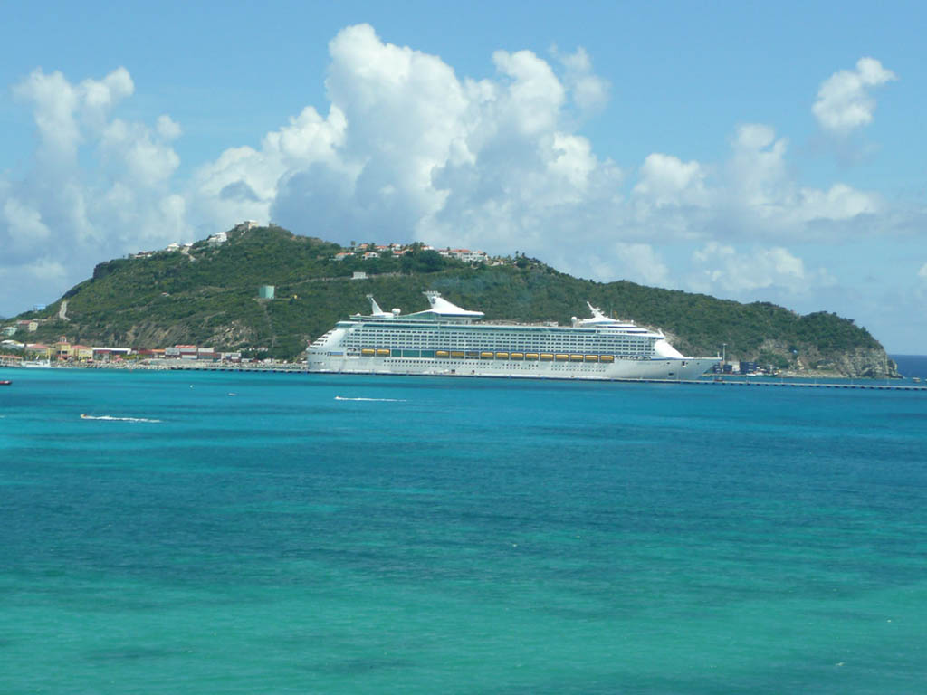 Royal Caribbean Adventure of the Seas docked in St. Maarten