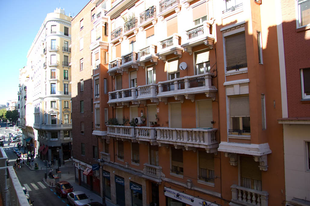 View from hotel balcony in Madrid