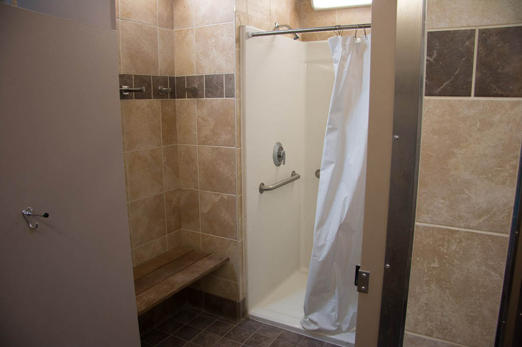 Shower stalls at Assateague State Park