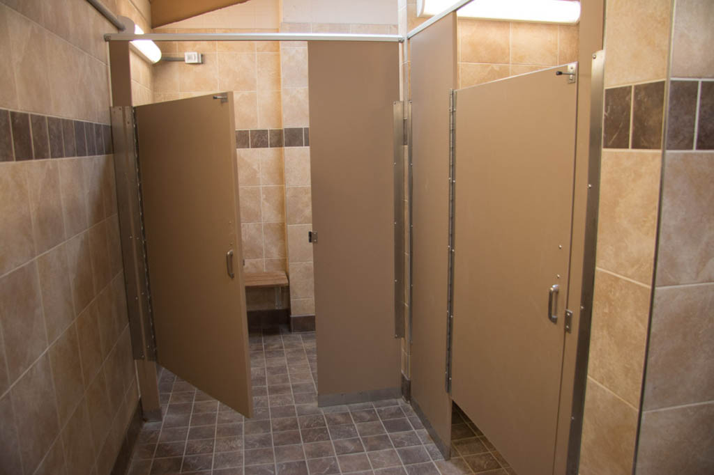 Shower stalls at Assateague State Park