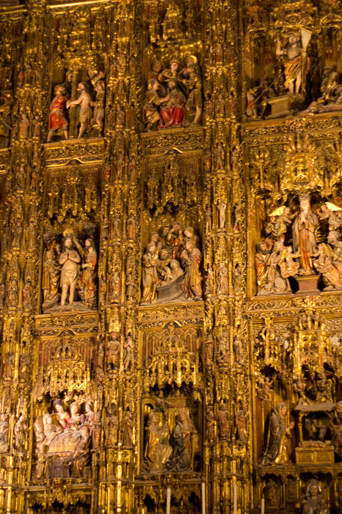 Golden altar in the Cathedral of Seville