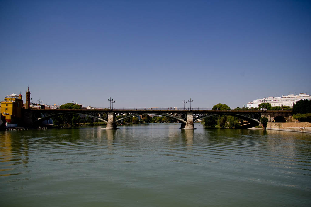 Seville from boat ride on Guadalquivir River