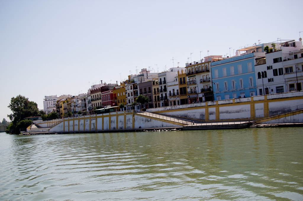 Seville from boat ride on Guadalquivir River