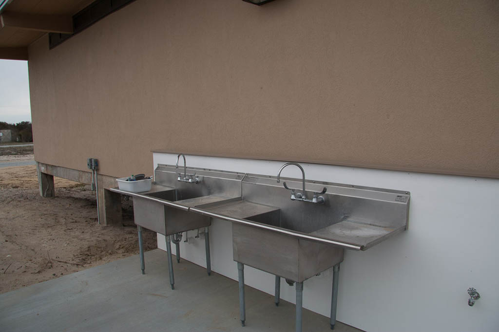 Large industrial sinks available for campers