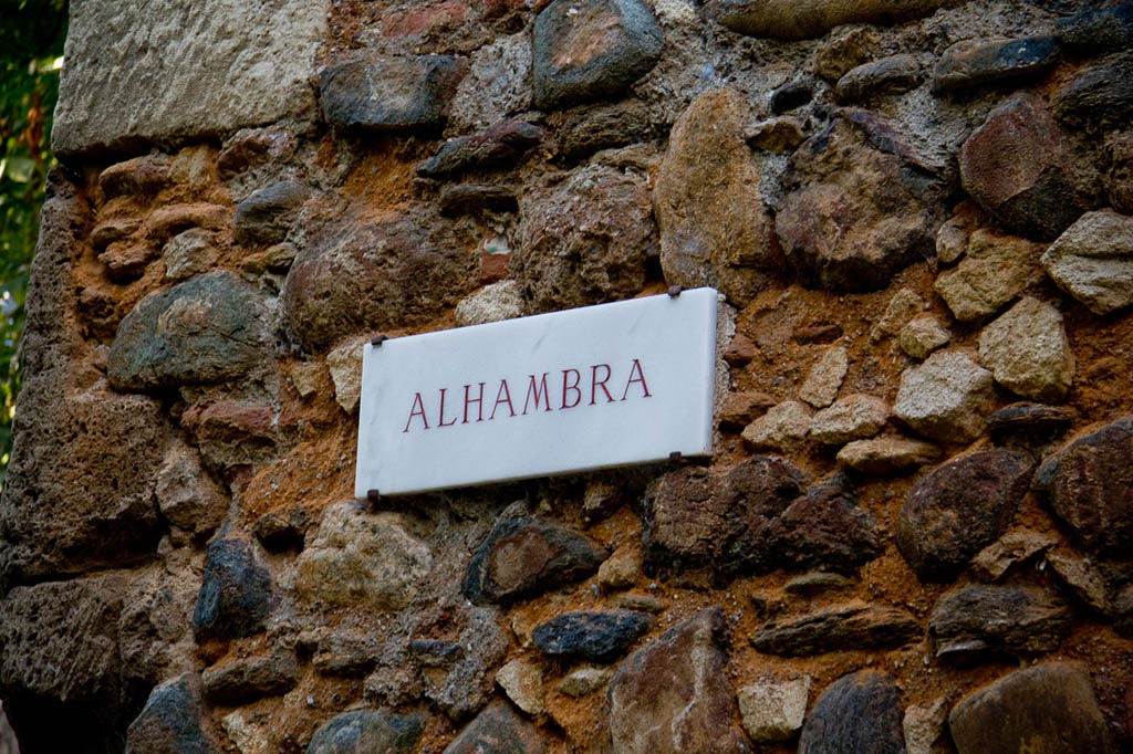 Sign for the Alhambra