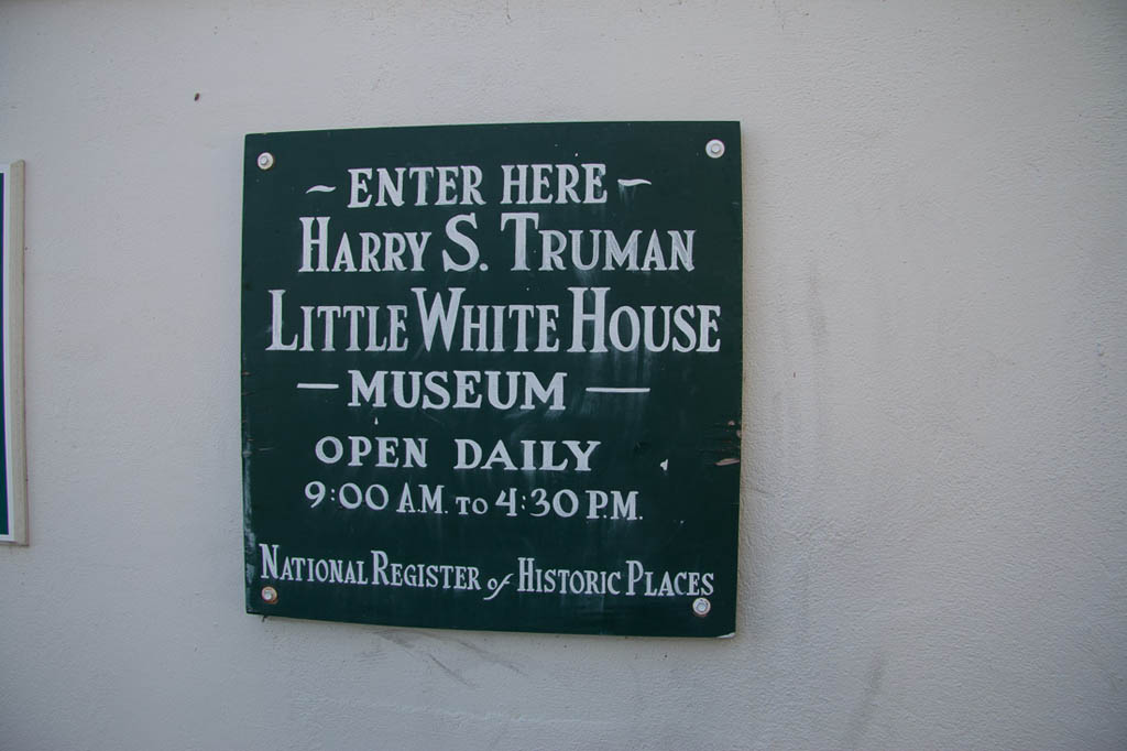 Entrance sign to Harry S. Truman Little White House Museum in Key West