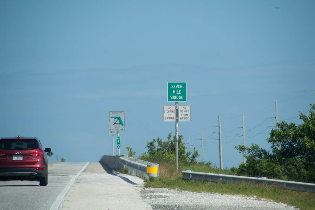 Driving on the Overseas Highway Leaving Key West