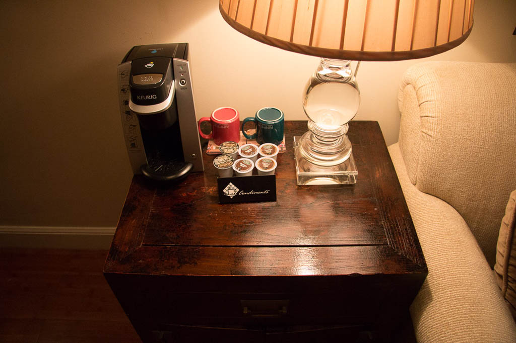 Coffee maker in suite