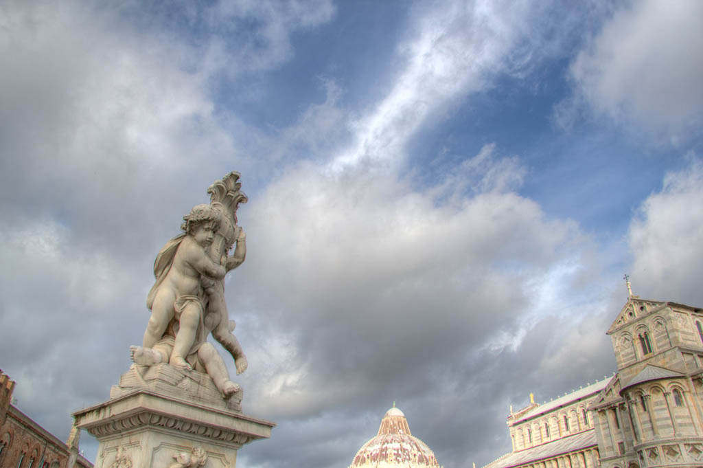 Details around the Field of Miracles and Leaning Tower of Pisa