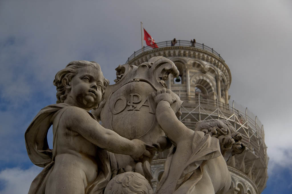 Details around the Field of Miracles and Leaning Tower of Pisa