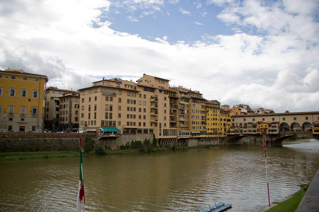 Along the Arno River in Florence