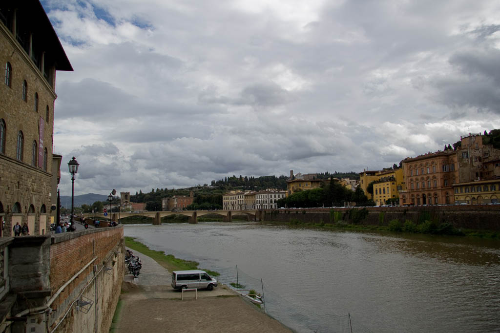 Along the Arno River in Florence