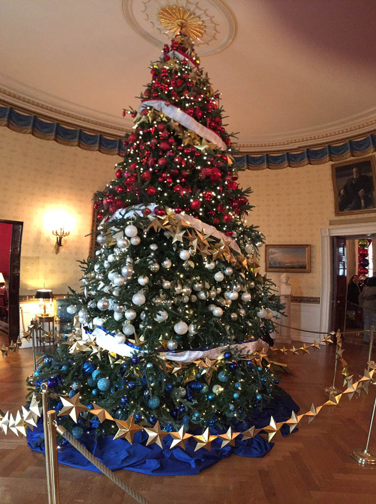 Christmas trees on White House Tour