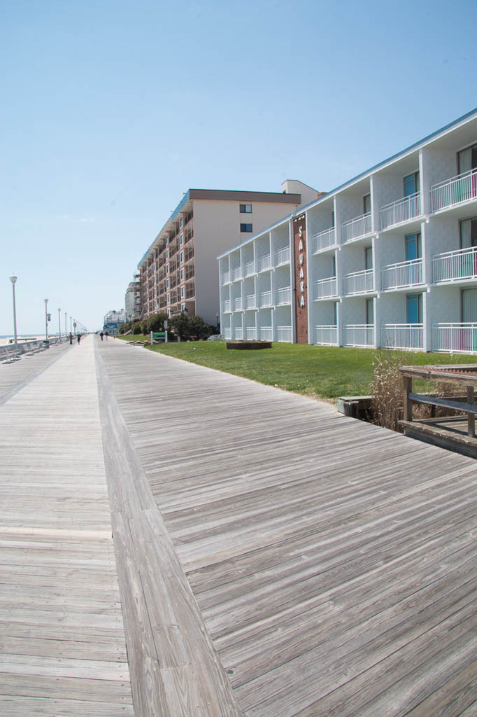 Empty boardwalk in Ocean City