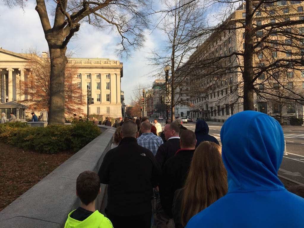 Standing in Line for White House Tour Entrance