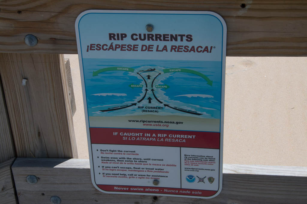 Rip Currents sign in Ocean City