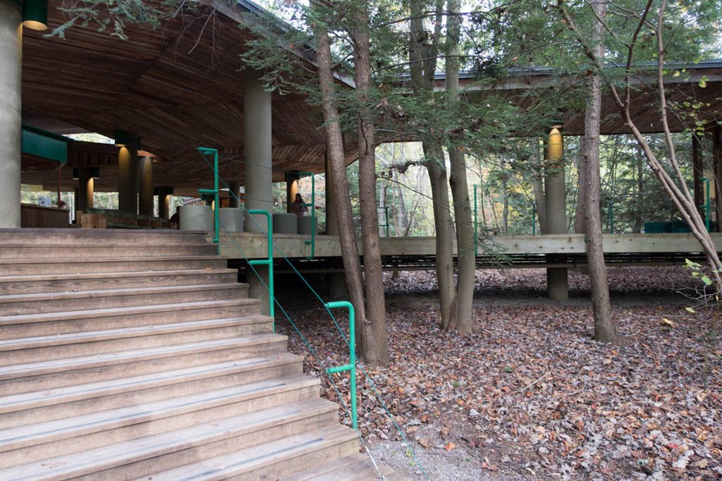 Tour check-in area at Fallingwater