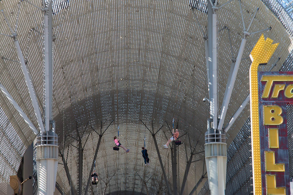 Zipliners on Fremont Street Experience